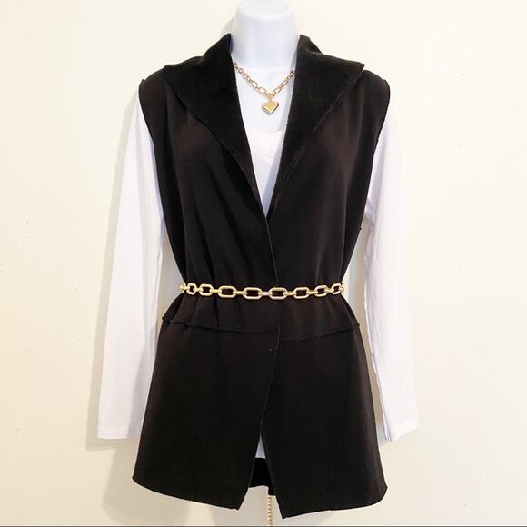 CABLE & GAUGE Black Fleece Lined Vest, M, NWT! - Picture 9 of 10